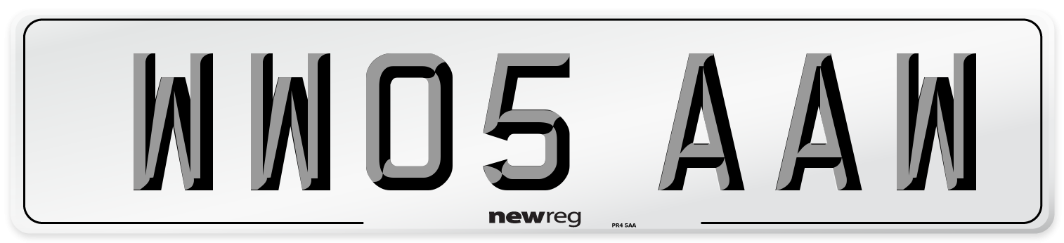 WW05 AAW Number Plate from New Reg